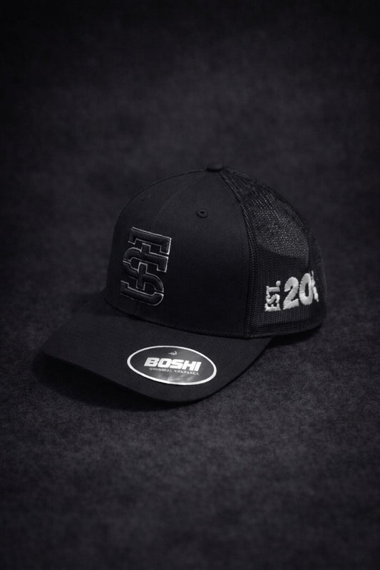 Black Varsity Trucker Cap